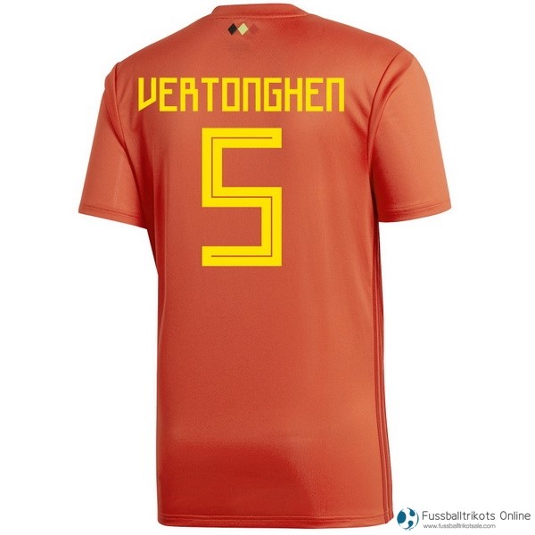 Belgica Trikot Heim Vertonghen 2018 Rote Fussballtrikots Günstig